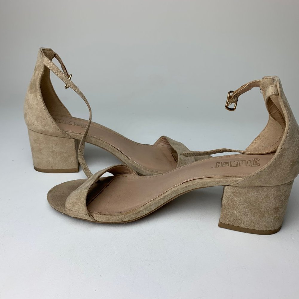 Brash Tan Ankle Strap suede Heel